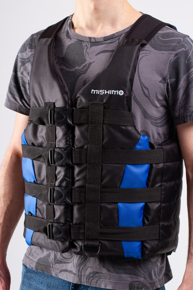 Жилет спасательный MISHIMO PRO Премиум качества Черно-синий в Костроме