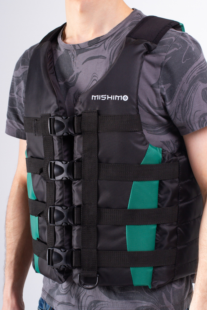 Жилет спасательный MISHIMO PRO Премиум качества Черно-зеленый в Костроме