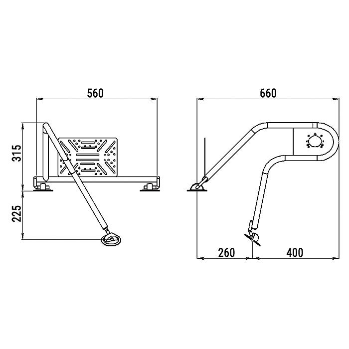 Стойка рулевая с креплением на баллон надувной лодки 25мм в Костроме