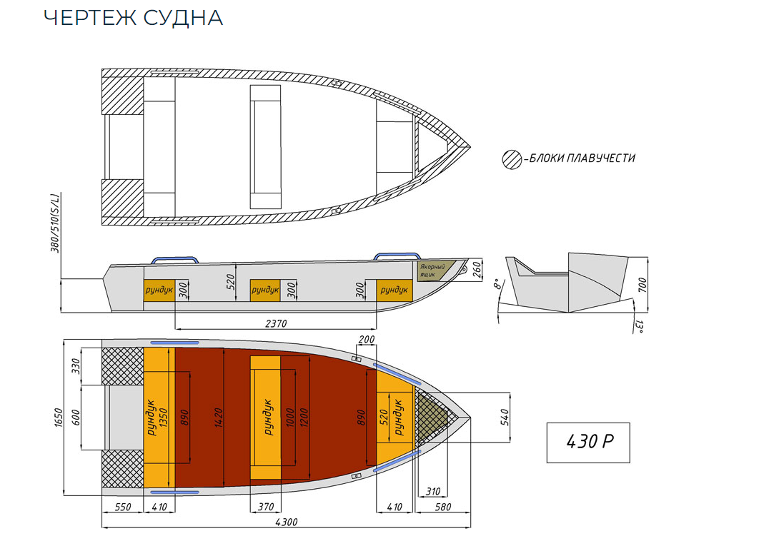 Алюминиевая лодка  Wyatboat-430 Р в Костроме