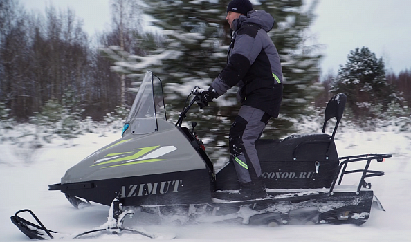 Миниснегоход Бурлак Азимут 20 л.с. , эл.запуск, реверс, тормоз гидравл, капот серый в Костроме