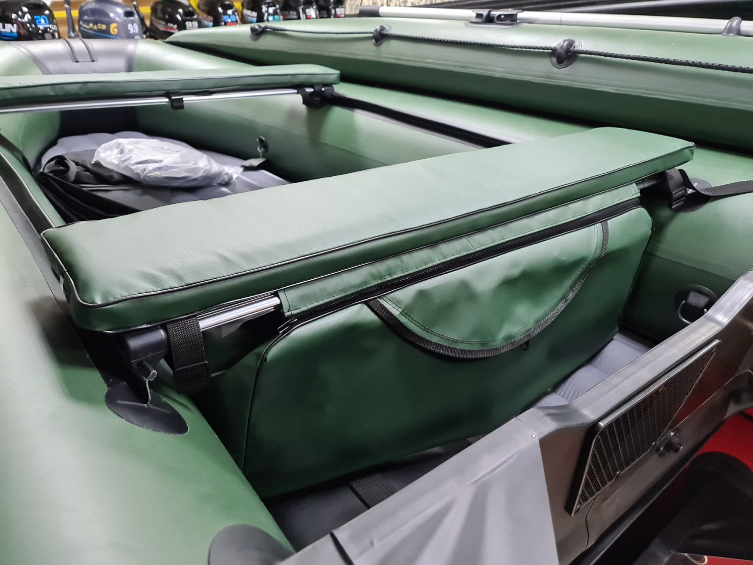 КОМПЛЕКТ МЯГКИХ НАКЛАДОК С СУМКОЙ ДЛЯ ЛОДОК 110Х20 ЗЕЛЕНЫЙ в Костроме