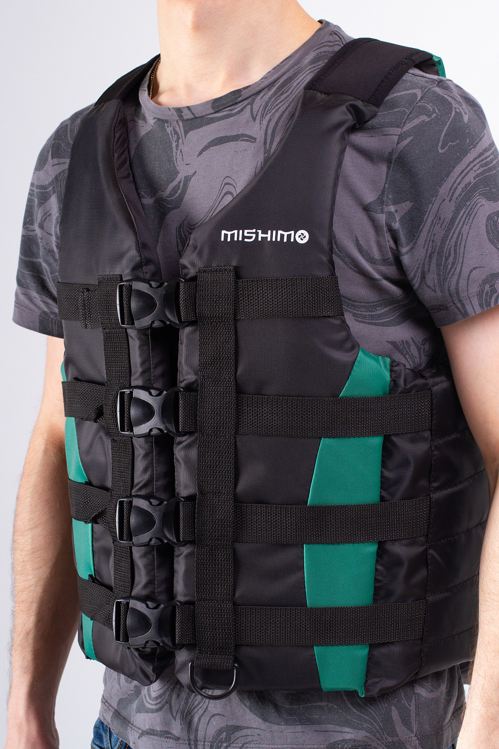 Жилет спасательный MISHIMO PRO Премиум качества Черно-зеленый в Костроме