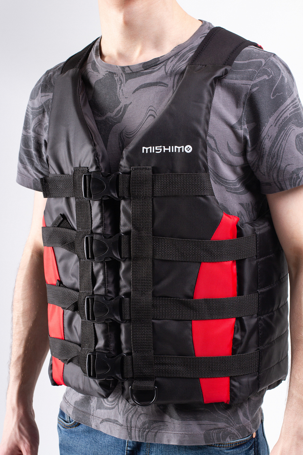 Жилет спасательный MISHIMO PRO Премиум качества Черно-красный в Костроме